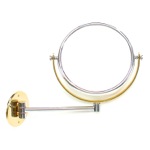 Windisch 99139 Wall Mounted Brass Double Face 3x, 5x, 5xop, or 7xop Magnifying Mirror